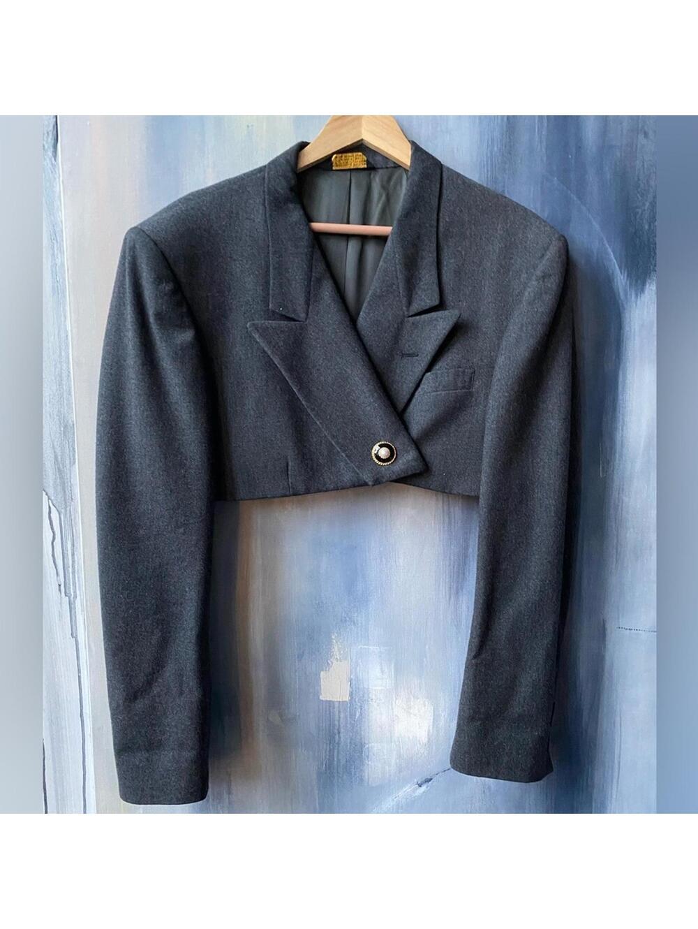 Vintage Upcycled Cropped Blazer LilyLilyL X Ninoi Cerruti - Picture 2 of 9